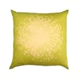 Thai Silk Decorative Pillow- Green Dandelion(16x16")