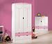 Kinderzimmermöbel Schrank Kleiderschrank pink/weiß Lucy