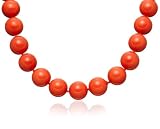 14k Yellow Gold Simulated Coral Color Shell Necklace