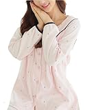 【Failymoon】秋冬春マタニティ授乳口つきパジャマ（pinkマリン）授乳簡単前開き、マタニティパジャマ、おしゃれ授乳服産前産後入院 (L, ピンク)入院　ウエスト調節　秋冬　かわいい　リラックス