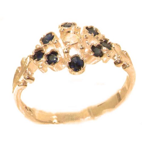 Click To Unusual Solid Rose Gold Natural Opal & Sapphire Ring with English Hallmarks - Finger Sizes 5 to 12 Available Details... Unusual Solid Rose Gold Natural Opal & Sapphire Ring with English Hallmarks - Finger Sizes 5 to 12 Available