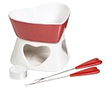 Kitchen Craft Heart Shaped Chocolate Fondue Gift Set with Two Matching Forks