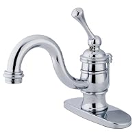 Kingston Brass KB3401BL Victorian 4-Inch Centerset Lavatory Faucet, Polished Chrome with Metal lever handle (Not CA/VT Compliant)