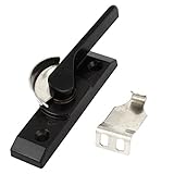 uxcell　クレセントサッシロック ウィンドウロック　金属素材　12x 2.5x 2.5cm　シルバートーン　ブラック