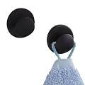 WENKO 4466401100 Haken Retoro - 2er Set, Keramik, � 4 cm, schwarz