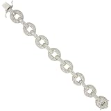 18k White Gold Diamond Link Bracelet (9.89 cttw, G-H Color, I1 Clarity), 7.25