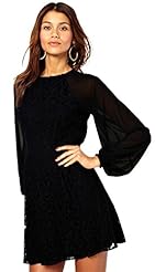 A-line Polyester Backless Mesh Lace Vintage Club Dress/Party Dress 