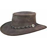 Barmah Squashy Bronco Australian Leather Hat: Black or Brown - 1022SB by Barmah