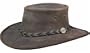 Barmah Squashy Bronco Australian Leather Hat, Large, Brown