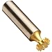 Niagara Cutter B555 Straight Tooth Shank Type Keyseat Cutter, High Speed Steel, TiN Coated, Round Shank, 1/2" Cutter Diameter, 10 Tooth, 1/8" Width