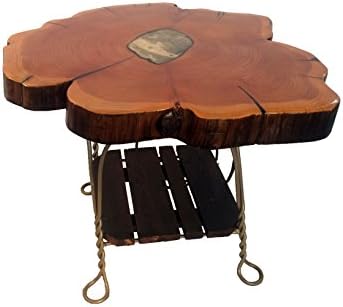 Cedar and Stone End Table