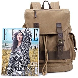 Haaeer Vintage Multifunctional Large Canvas Backpack Hiking Rucksack Shoulder Strap Reinforced