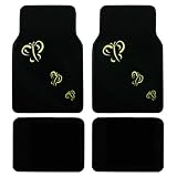 Yellow Butterfly Front & Rear Carpet Car Truck SUV Floor Mats