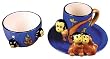 ZooBuds Hand Painted 3-Piece Monkeys Design Breakfast Set