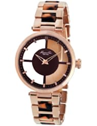 Kenneth Cole New York Womens KC4766 Rose Gold Transparent Dial Round Watch