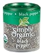 Simply Organic Pepper, Black Medium Grind Certified Organic, .56 Ounce Containers (Pack of 6)