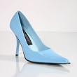 FOXY 3 3/4 Inch Sexy Classic Pump Shoe Pointed Toe Trendy Dance Stiletto Shoe Baby Blue Patent