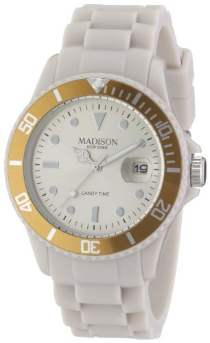 Madison New York Unisex-Armbanduhr Candy Time Silicon Analog Silikon creme U4167-09/2