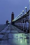 Grand Haven South Pierhead Lighthouse, Michigan by unknown. Size 14.75 X 22.00 Art Poster Print
