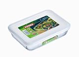 Pyrex Rectangular Dish with Plastic Lid, 0.8L