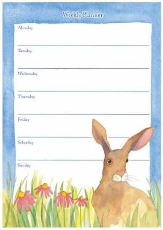 Weekly Planner Pad - BROWN HARE design - use as meal planner, jobs list or for messages