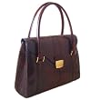 Pratesi Award-Winning Pinturichio Large Leather Ladies' Handbag in Stunning Dark Brown Croco-Embossed Leather