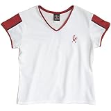 Womens Balle de Match Courtside V-Neck Top-White/Brick