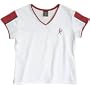 Womens Balle de Match Courtside V-Neck Top-White/Brick (SM)