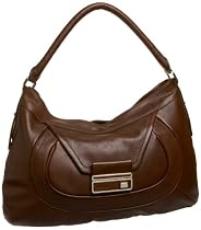 Calvin Klein Leather E/W Hobo,Timber Brown,one size