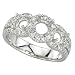14K White Gold Three Stone Round Diamond Semi Mount Engagement Ring