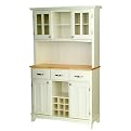 Buffet with 2-Door Hutch - White/ Natural