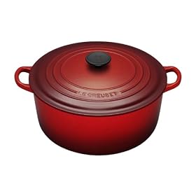 Le Creuset Cast Iron Round Casserole, Cerise, 24 cm