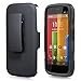 Moto G 3rd Gen Case, Moto G3 Case, Customerfirst Motorola Moto G (3rd Generation) High Impact Resistant Dual Layer Armor Holster With Locking Belt Clip Full Body Hybrid Case + Key Chain (H Black)