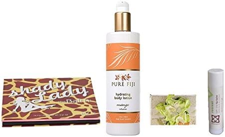 Makeup Stocking Stuffer - Pure Fiji Travel Sized Hydrating Body Lotion in Mango, Shady Lady Vol 3, Includes a FREE Akhassa Lip Balm and FREE PureFiji Travel Soap Bar