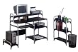 Metal Desk With Bookcase In Black and Pewter Finish By Ameriwod Furniture