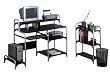 Metal Desk With Bookcase In Black and Pewter Finish By Ameriwod Furniture