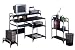 Metal Desk with Bookcase Included (Black/Pewter) (Sizes Vary)