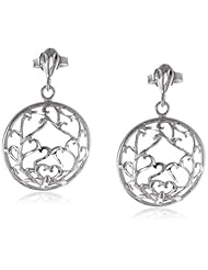 Sterling Silver Round Filigree Dangle Post Earrings