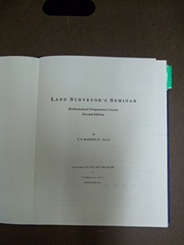 Land surveyor's seminar: Mathematical preparatory course