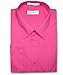 Men's Solid Hot Pink Fuchsia Color Dress Shirt w/Convertible Cuffs