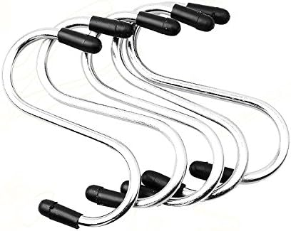 Stainless Steel Silver Color Large Size Heavy-duty Steel S-hooks for Plants, Gardening Tools (Pack of 12)