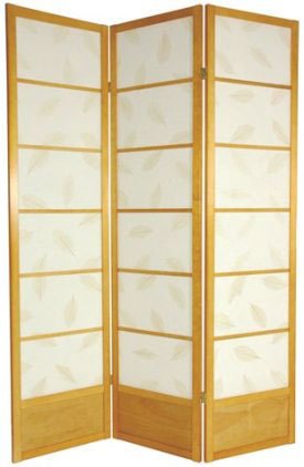 Asian Home Décor - 6ft. Botanic Solid Bottom Japanese Folding Privacy Screen Room Divider - 3 Panel