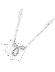 (X1000Diamond) 18K/750 White Gold Three Leaf Shaped Diamond Necklace (0.37 cttw, G-H Color, VS2-SI1 Clarity, 16"+1.5")