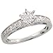 14 Karat Weissgold Diamanten Ring, mit 0.43 Karat Brilliantschliff Diamanten, (7mm) breit