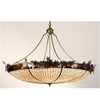 Acorn and Oak Leaves 52 inches wide 8 Bulb Ceiling Lightning Fixture