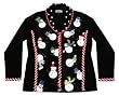 BEREK Black Christmas Sweater - Tumbling Snowmen