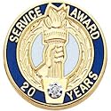 Service Award Lapel Pin w/Swarovski Crystal - 10 Years