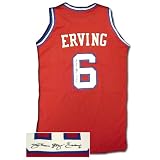Julius Dr. J Erving Signed Authentic Philadelphia 76Ers Red Jersey at SuperStar Greetings