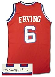 Julius Dr. J Erving Signed Authentic Philadelphia 76Ers Red Jersey - Authentic Celebrity Autographed