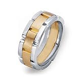 14k Gold Two-Tone Men's Wedding Band, 8.5mm